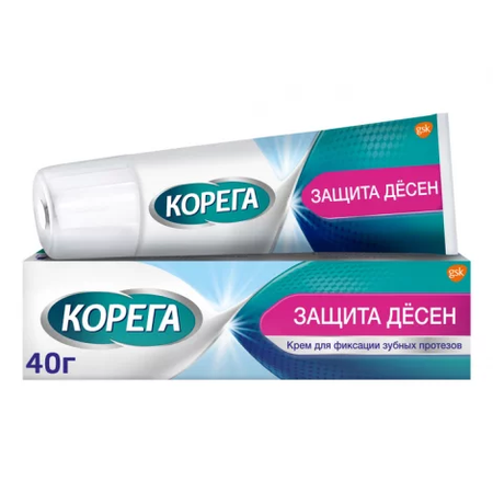 КРЕМ Д/ФИКС. ЗУБНЫХ ПРОТЕЗОВ COREGA ЗАЩИТА ДЕСЕН УП., 40Г