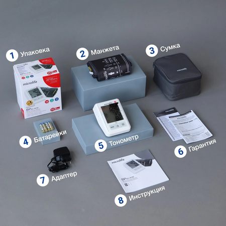 ПРИБОР ДЛЯ ИЗМЕРЕНИЯ АРТЕРИАЛЬНОГО ДАВЛЕНИЯ ЭЛЕКТРОННЫЙ BP B3 AFIB С ПРИНАДЛЕЖНОСТЯМИ
