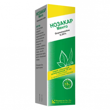 НОЗАКАР МЕНТО ФЛ., СПРЕЙ НАЗ., 0,05% 15МЛ