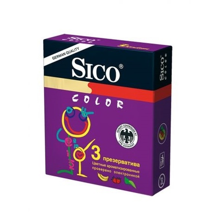 ПРЕЗЕРВАТИВЫ SICO COLOR ЦВЕТ. АРОМ. УП., №3