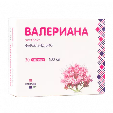 ВАЛЕРИАНА ЭКСТРАКТ ФАРМЛЭНД БИО ТАБ. 600МГ УП.
