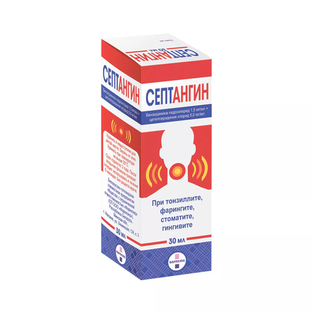 СЕПТАНГИН ФЛ., СПРЕЙ, 1,5МГ/5МГ 30МЛ