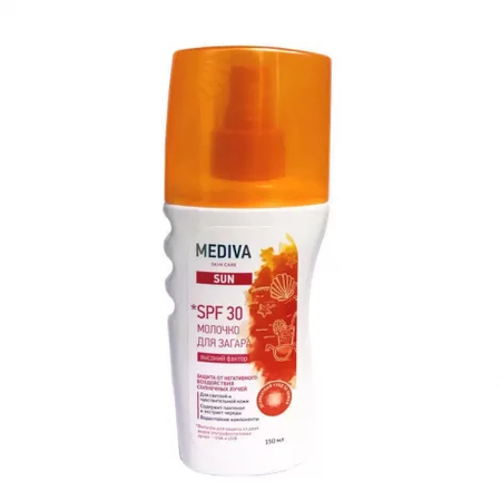 МОЛОЧКО Д/ЗАГАРА MEDIVA SUN SPF-30 УП., 150МЛ
