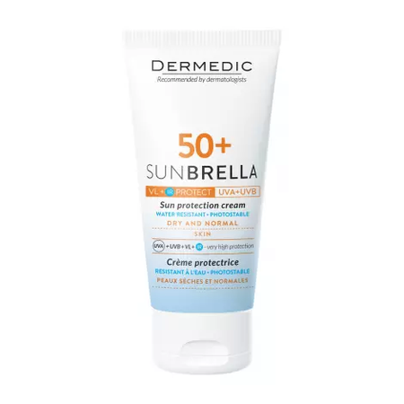 КРЕМ СОЛНЦЕЗАЩ. DERMEDIC SUNBRELLA Д/ЖИР. КОМБ. КОЖИ SPF-50+ УП., 50Г