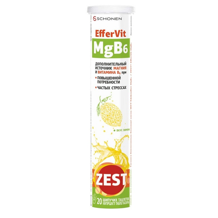 ZEST ЭФФЕРВИТ MG B6 ТАБЛ.ШИП., №20