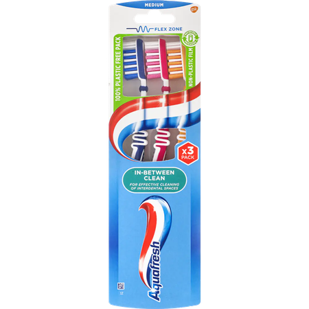 ЗУБНАЯ ЩЕТКА AQUAFRESH IN BETWEEN CLEAN СРЕДН. УП., №3