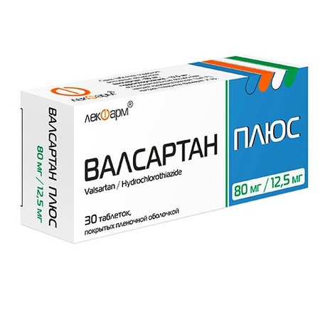 ВАЛСАРТАН ПЛЮС ТАБЛ.П/О, 80МГ/12,5МГ, №30