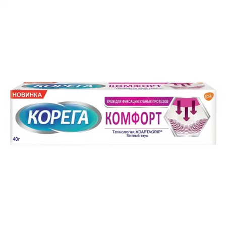 КРЕМ Д/ФИКС. ЗУБНЫХ ПРОТЕЗОВ COREGA КОМФОРТ УП., 40Г
