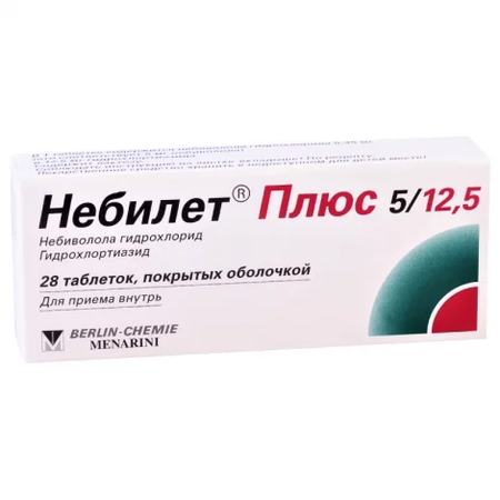 НЕБИЛЕТ ПЛЮС ТАБЛ., 5МГ/12,5МГ, №28