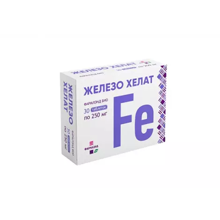 ЖЕЛЕЗО ХЕЛАТ ТАБЛ., 250МГ, №30