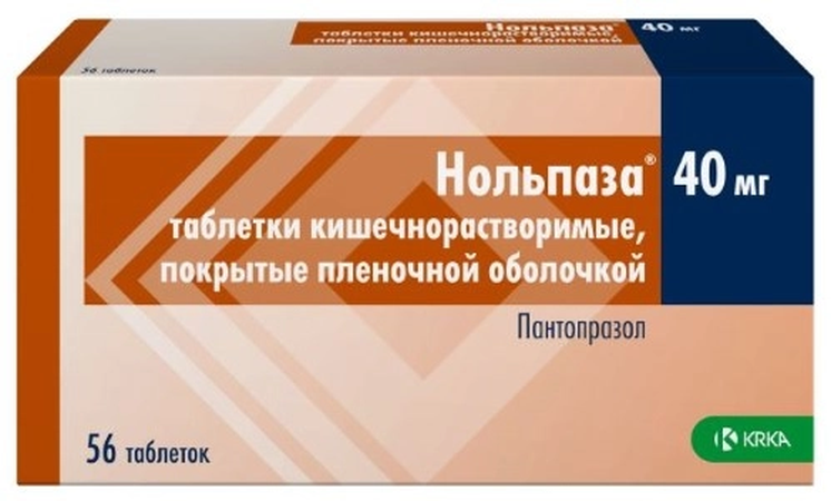 НОЛЬПАЗА ТАБЛ., 40МГ, №56