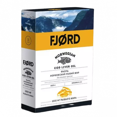 РЫБИЙ ЖИР FJORD ПЕЧЕНЬ ТРЕСКИ КАПС., 1,45Г, №30